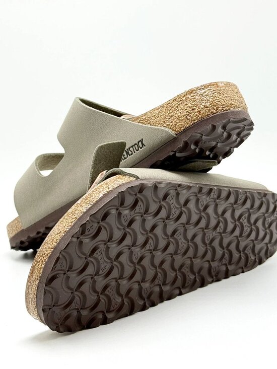 Men\'s BIRKENSTOCK Arizona Birkibuc Sandal Slides - STONE GREY 0151211 main image 12